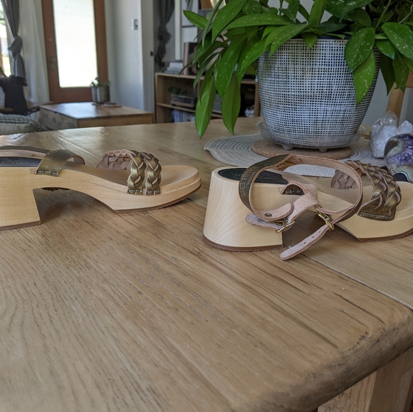 Swedish Hasbeen *never worn* Braided Sandal Wooden Clog - Picture 6 of 15